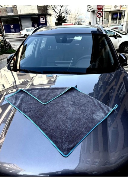 50 X 70 Cm Mikrofiber Oto Kurulama Bezi Kalın Süper Emici Oto Temizlik Cila Bezi Gsm-Gri
