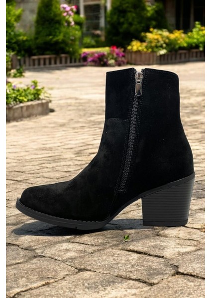 D24KB-1690 Siyah Deri Tam Ortopedik Kadın Casual Bot modelleri