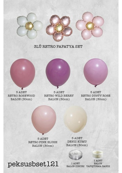 Retro Renkler Papatya Balonlu Balon Zinciri Papatya Konsept Retro Doğum Günü Balonları fiyatları