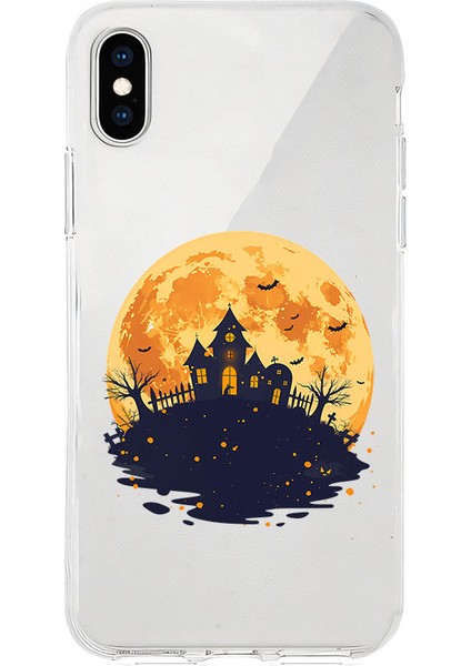 Apple iPhone X/xs Uyumlu Perili Köşk Desenli Silikon Kılıf