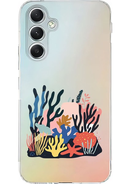 Samsung A35 Uyumlu Mercan Resifi Desenli Silikon Kılıf
