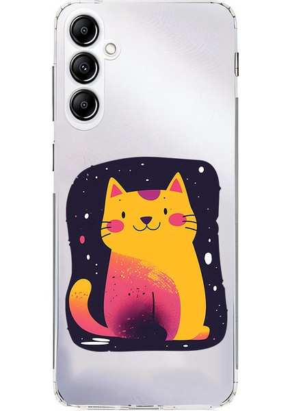 Samsung A24 Uyumlu Sarı Kedi Desenli Silikon Kılıf