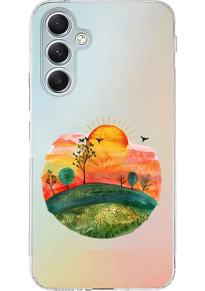 Samsung A35 Uyumlu Gün Doğumu Desenli Silikon Kılıf