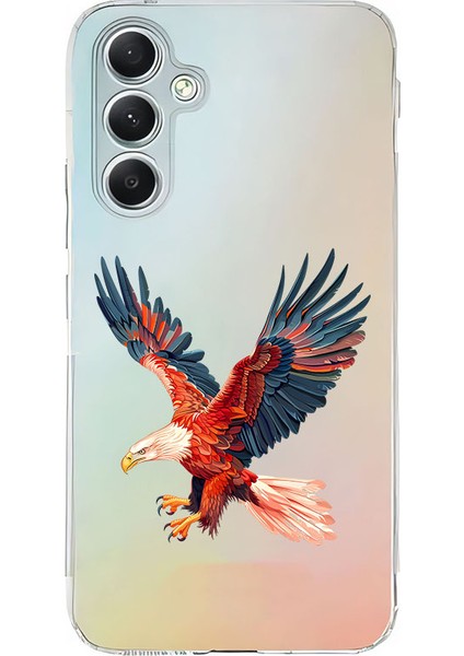 Samsung A55 Uyumlu Uçan Kartal Desenli Silikon Kılıf