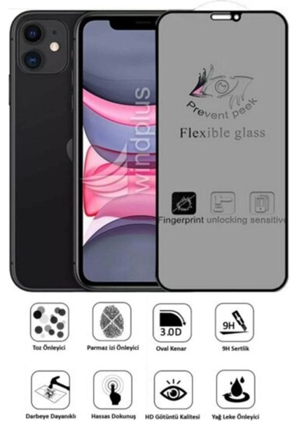 Apple iPhone 11 Tam Kaplayan 5d Mat Seramik Nano Hayalet Privacy Gizli Ekran Koruyucu Esnek Cam fırsatları