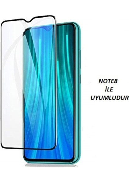 Xiaomi Note 8 Curve Tempered Glass Full Siyah Cam Ekran Koruyucu - Extra Ince