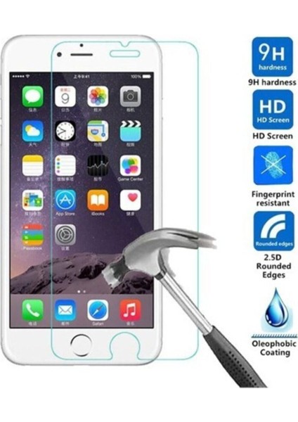 iPhone 6/6s Plus Uyumlu Ekran Koruyucu 9h Temperli Cam Sert Şeffaf - Extra Ince fiyatları