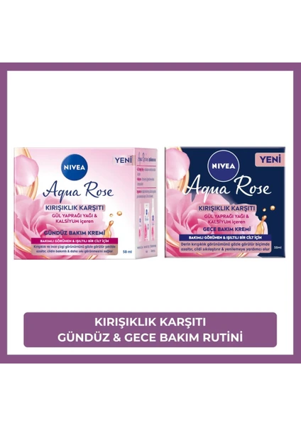 Aqua Rose Gündüz Yüz Bakım Kremi 50 ml ve Sıkılaştırıcı Gece Bakım Kremi 50 ml