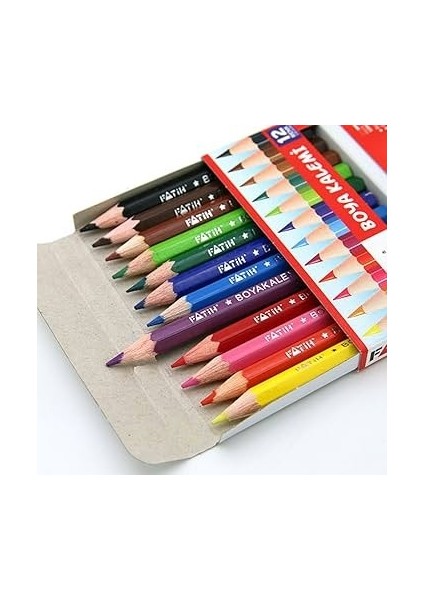 12 Li Yarım Boy Kuru Boya Kalemi