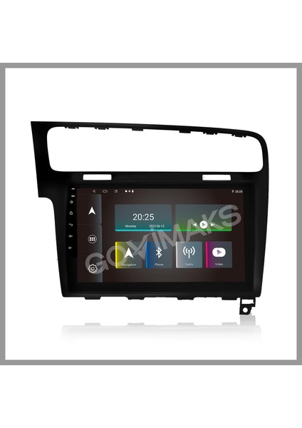 GOVİMAKS VOLKSWAGEN GOLF 7 2012-2020 UYUMLU PİANO BLACK 8GB RAM 128GB HAFIZA ANDROID MULTIMEDIA