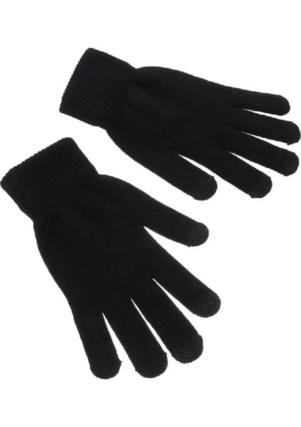 Unisex Triko Dokuma Eldiven - Siyah fiyatları