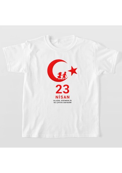 23 Nisan Çocuk Bayramı Baskılı Özel T-Shirt - Beyaz