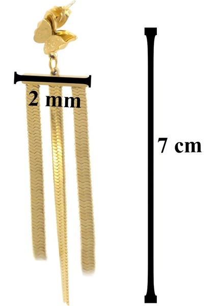 Altın Kaplama Sallantılı Kelebek Küpe UNK-542