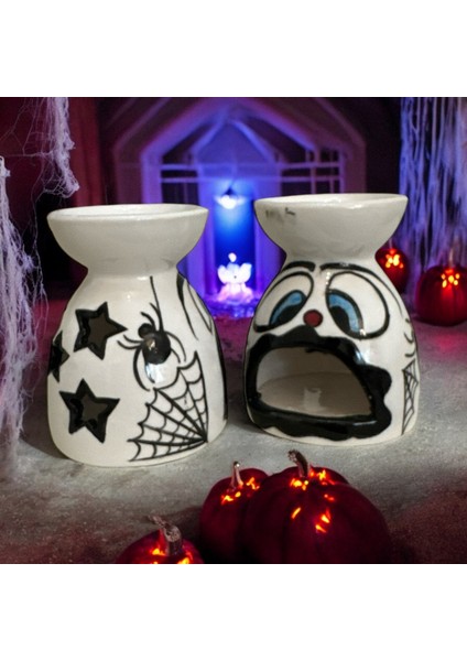 Cadılar Bayramı Hallowen Buhurdanlık Mumluk Handmade Dkoratif
