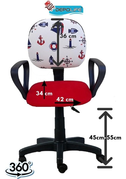 Çocuk Odası Ders Çalışma Ofis Koltuğu Amortisörlü Tekerlekli Faaliyet Sekreter Bilgisayar Sandalyesi indirimleri