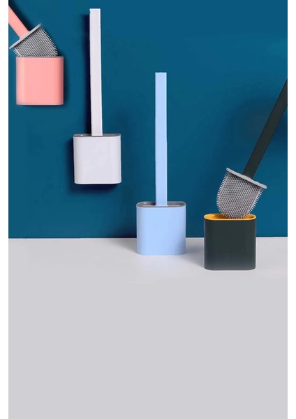 Silikon Banyo Tuvalet Klozet Fırçası ve Tutucu Set Yavru Ağzı