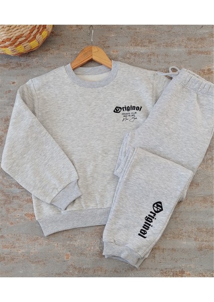 Gri Renk,3 Iplik ,şardonlu,unisex Eşofman Takımı