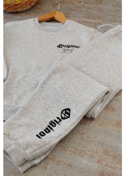 Gri Renk,3 Iplik ,şardonlu,unisex Eşofman Takımı