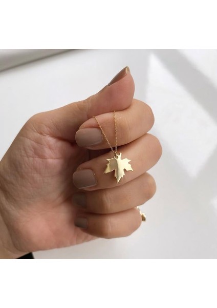 Simurg Jewellery 14 K Altın Yaprak Kolye