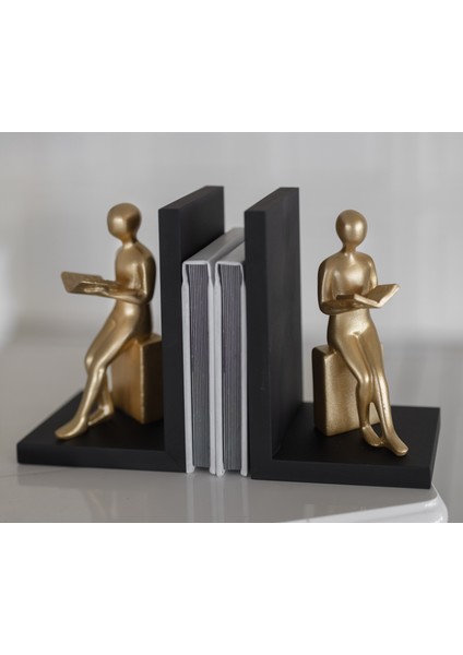 Kitap Okuyan Kadın Kitap Tutucu Biblo