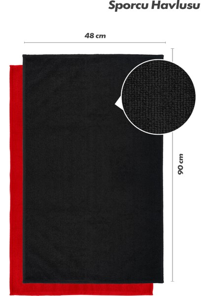 Ikili Sporcu Havlu Seti Microfiber Gym Plates Fitness Boks Tenis Spor Havlusu 48x90cm