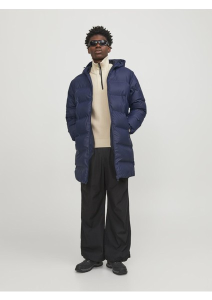 Jcoelements Uzun Şişme Erkek Mont Su Geçirmez Kapüşonlu Lacivert 12239014 fırsatları