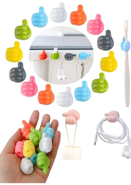 8 Adet Sarı El Şeklinde Kablo Tutucu Düzenleyici Sabitleyici Çok Fonksiyonlu Kendinden Yapışkanlı modelleri