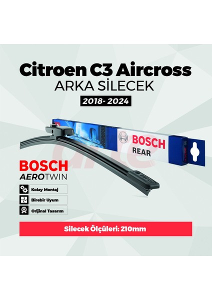 Citroen C3 Aircross 2018-2025 Bosch Rear Arka Silecek