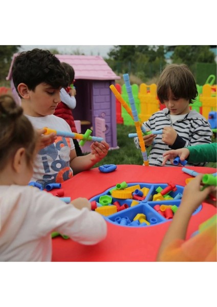 Tekerlekli Boru Çok Parçalı Yapı Oyuncağı 72 Parça