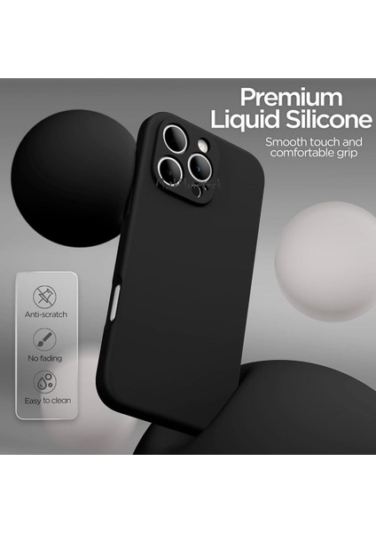 Iphone 16 Pro Kılıf Kamera Korumalı Yumuşak Renkli Silikon + 9h Ekran Koruyucu Cam 2in1 Set