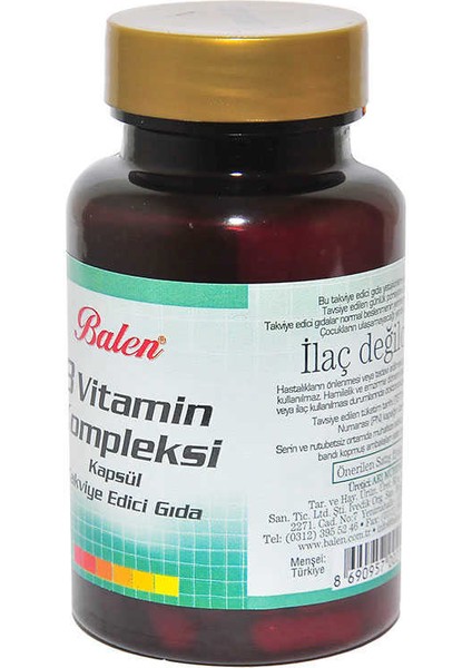 B Vitamin Kompleksi 60 Kapsül