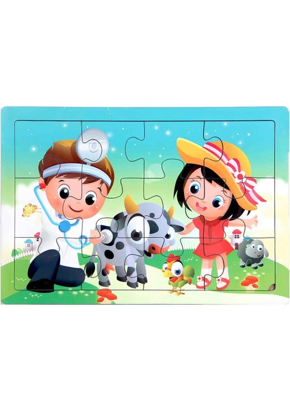 Ahşap Eğitici Puzzle 12 Parça