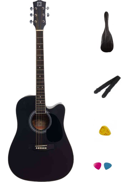 SA-220 Bk Elektro Akustik Gitar - Siyah