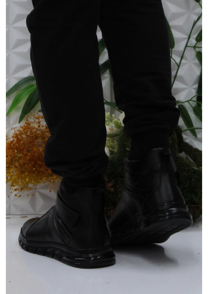 229-1 Siyah Frm Men Çırtlı Kauçuk Taban Hakiki Deri Erkek Bot fırsatları