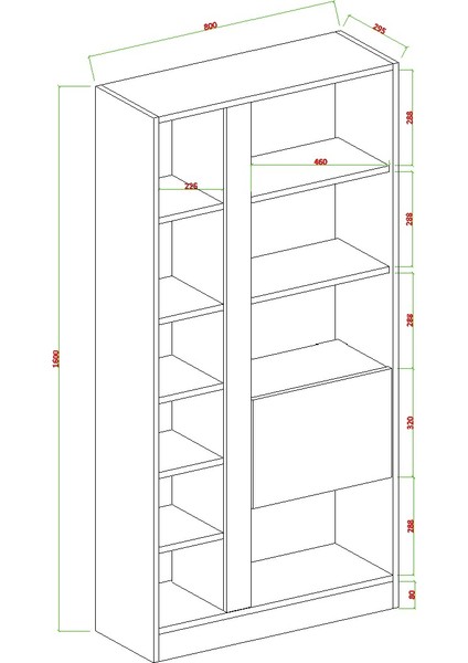 Lotus Kitaplık 160 cm Atlantik Çam - Beyaz fırsatları