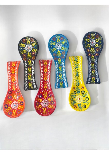 Dekoratif Tasarım Kirli Kaşık Altlığı, Kepçe Altlığı, Çini / Seramik Tamamen El Yapımı