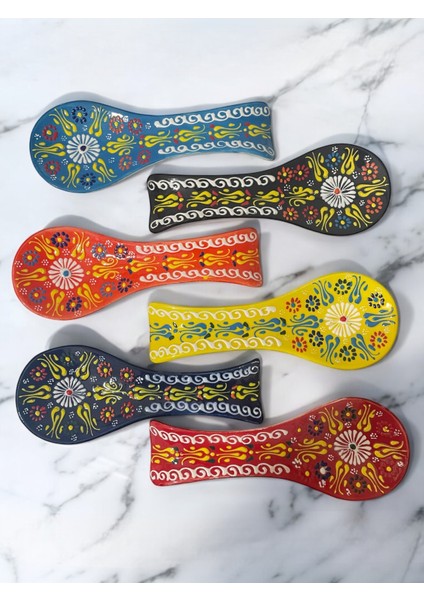 Dekoratif Tasarım Kirli Kaşık Altlığı, Kepçe Altlığı, Çini / Seramik Tamamen El Yapımı modelleri