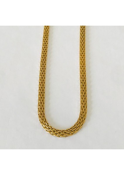 Çelik Yassı Zincir Kolye Unisex 60CM