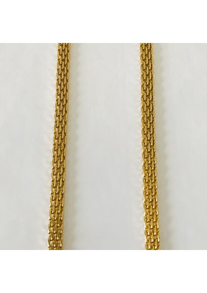 Çelik Yassı Zincir Kolye Unisex 60CM