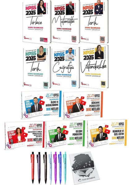 Hoca Kafası 2025 KPSS Türkçe Matematik Tarih Coğrafya Vatandaşlık Soru Bankası - 2025 KPSS Eğitim Bilimleri Video Ders Notları 5li Set + Armağan