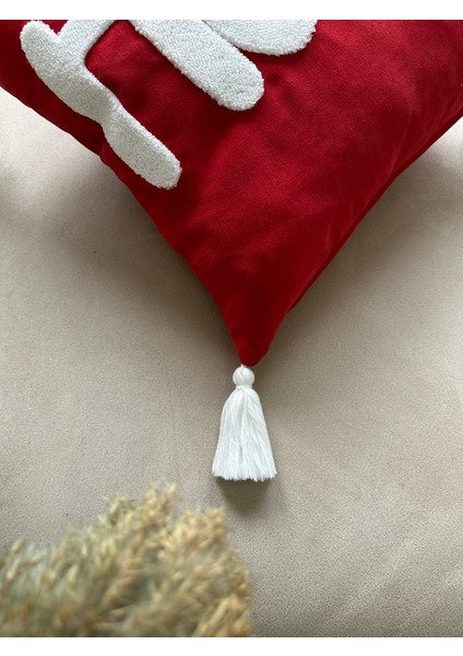 Yılbaşı Noel Temalı Punch Nakışlı Kırlent Kılıfı