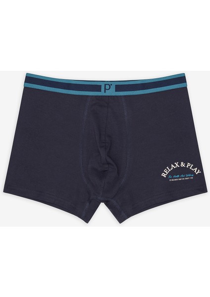 Slogan 3lü Çok Renkli Boxer
