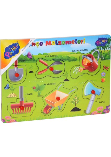 Ahşap Tutmalı Bahçe Malzemeleri Puzzle