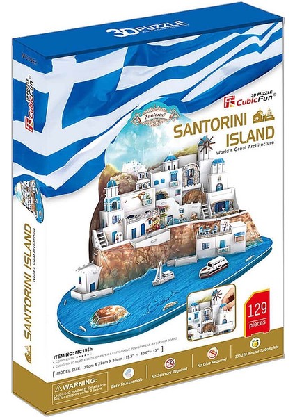 Cubicfun Santorini Island 3D Puzzle