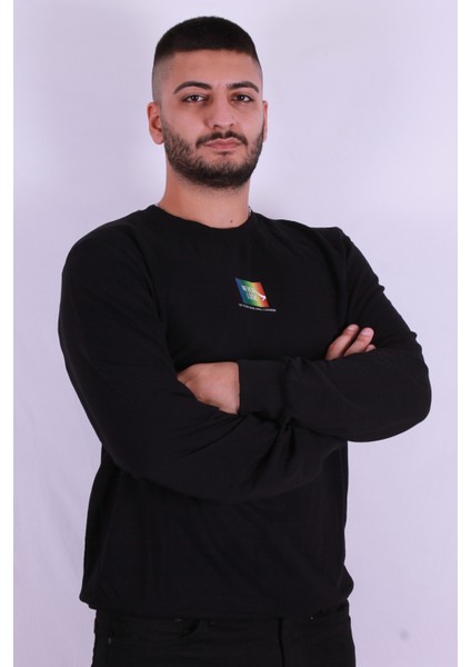 Erkek Sweatshirt Siyah 5124 modelleri