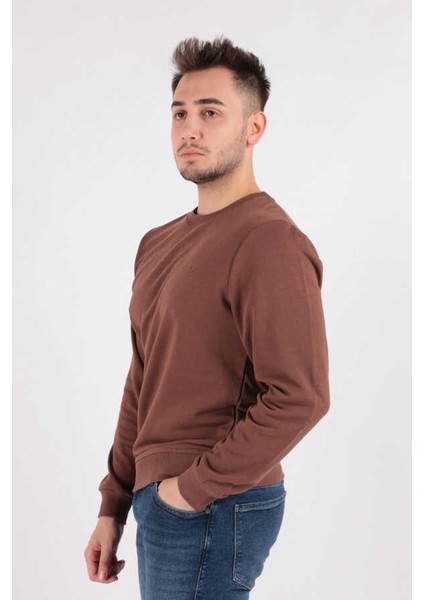 Erkek Sweatshirt Kahverengi 5610