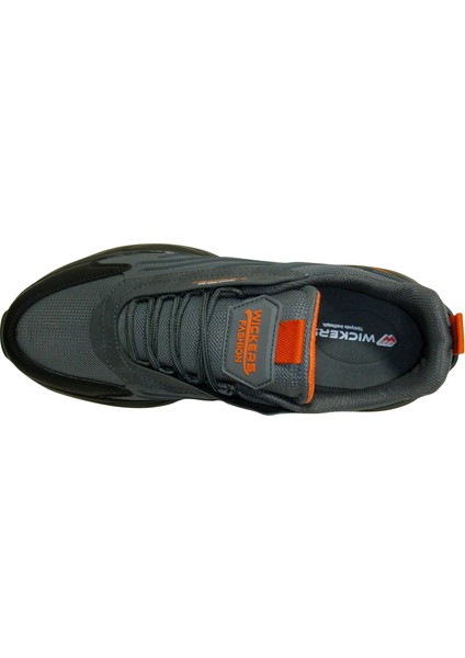 Füme Turuncu Bağcıklı Sneakers Spor Ayakkabı
