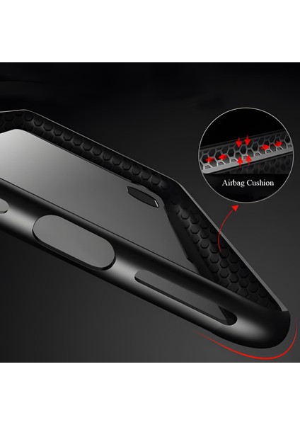 Apple iPhone Xs Max 6.5 Kılıf Kenarları Silikon Arka Kısım Temperli Cam Craft Kılıf