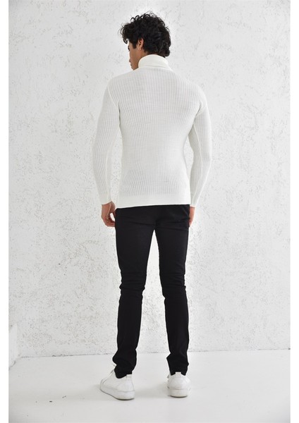 Fitilli Balıkçı Trender Erkek Kazak 6619 Ekru indirimleri