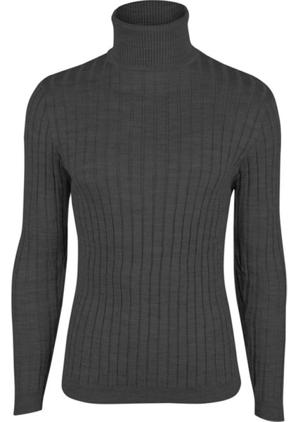 Fitilli Balıkçı Trender Erkek Kazak 6619 Antrasit